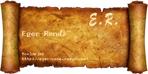 Eger René névjegykártya